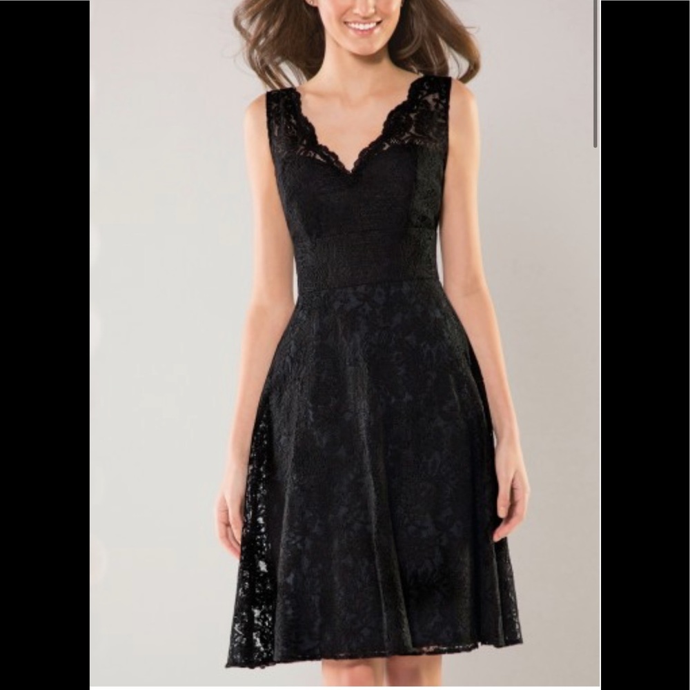 Black lace knee length